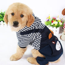 Load image into Gallery viewer, Puoupuou moda listrado cão de estimação roupas para cães casaco moletom com capuz inverno ropa perro roupas para cães dos desenhos animados roupas para animais de estimação