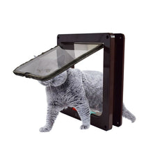 Load image into Gallery viewer, 4 Way Lockable Dog Cat Kitten Door Security Flap Door ABS Plastic S/M/L Animal Small Pet Cat Dog Gate Door Pet Supplies
